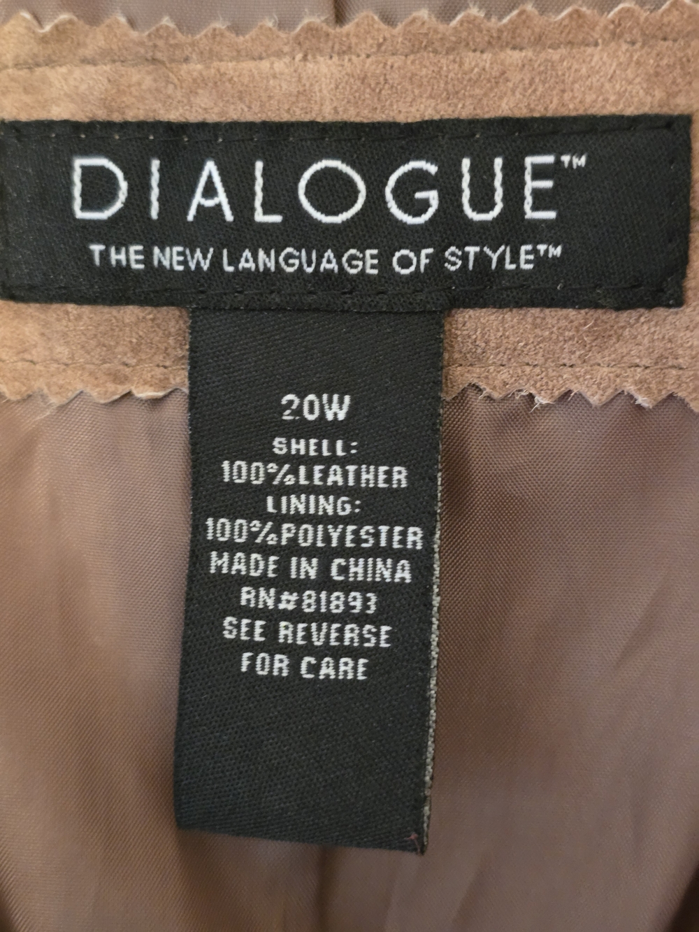 Dialogue Women's Taupe Suede Blazer Jacket 20w - Picture 2 of 3